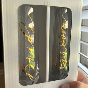 Bride and groom champagne flutes